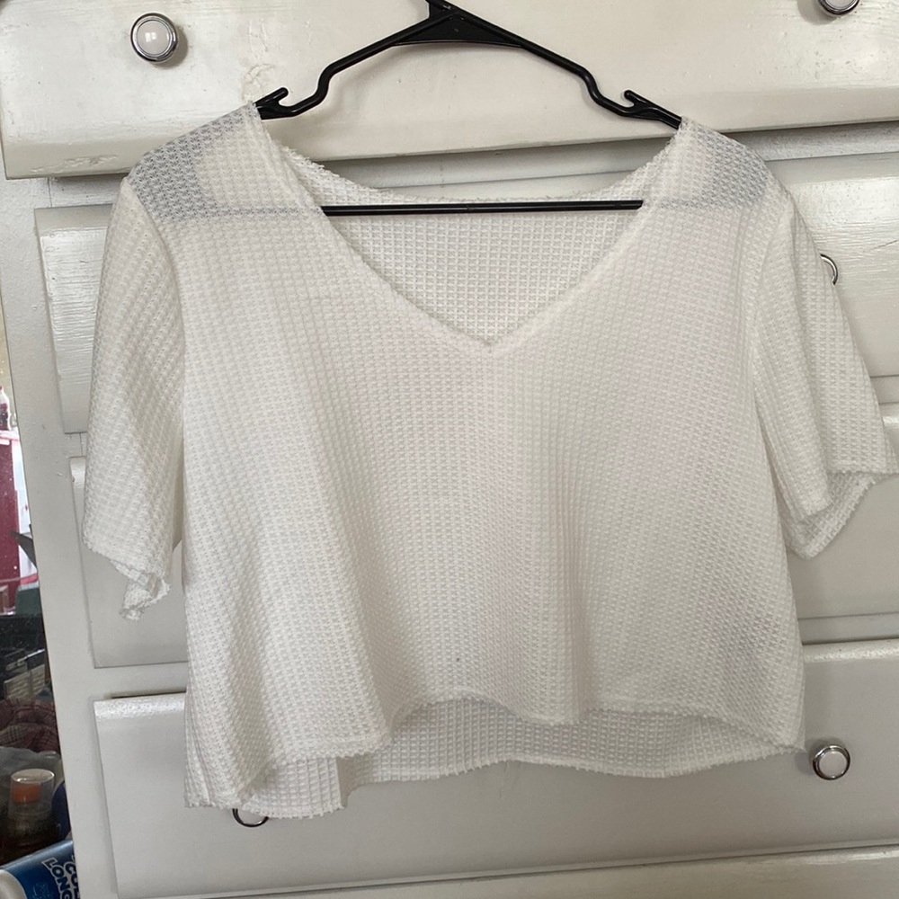 Shein waffle crop top